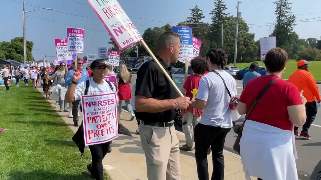 Nurses' Strike Enters Day 2 Outside Rochester General